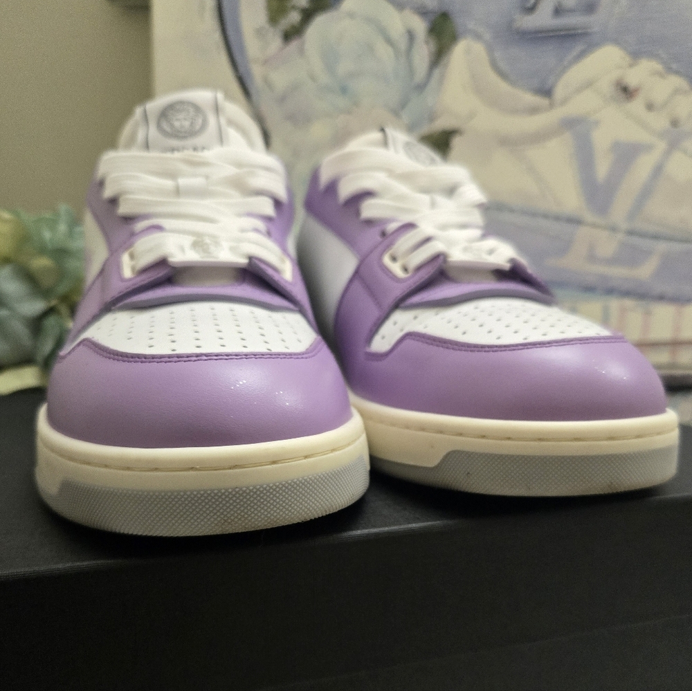 Versace Medusa Insignia Leather Sneakers W Box Women Size 9.5 Men 8 - Picture 4 of 15
